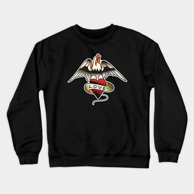 Love Eagle Tattoo Design Crewneck Sweatshirt by forevertruetattoo